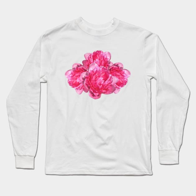 Peonies - Pink watercolour Long Sleeve T-Shirt by PhotosbyHealy